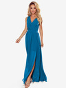 numoco Langes Kleid mit Ausschnitt und Bändern - blau Numoco JUSTINE