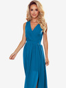 numoco Langes Kleid mit Ausschnitt und Bändern - blau Numoco JUSTINE