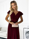 numoco Kleid mit Dekolleté und kurzen Ärmeln - burgunderfarben Numoco MATILDE