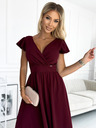 numoco Kleid mit Dekolleté und kurzen Ärmeln - burgunderfarben Numoco MATILDE