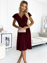 numoco Kleid mit Dekolleté und kurzen Ärmeln - burgunderfarben Numoco MATILDE