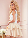 numoco Zweifarbiges Kleid mit Spitzenausschnitt und Schaumstoff - beige Numoco ZLATA
