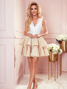 numoco Zweifarbiges Kleid mit Spitzenausschnitt und Schaumstoff - beige Numoco ZLATA