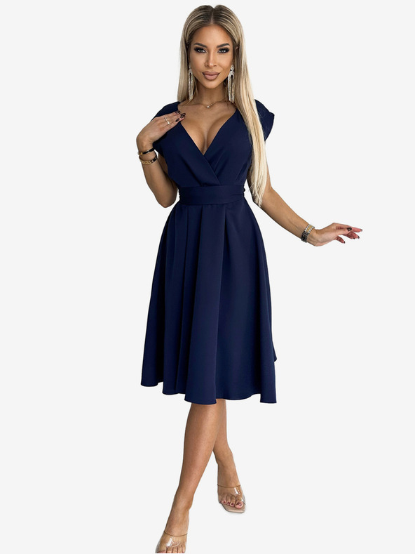 numoco Kleid mit ausgestelltem Halsausschnitt - dunkelblau Numoco SCARLETT