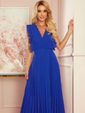 numoco Plissee-Kleid mit Rüschen und Ausschnitt - Blau Numoco EMILY