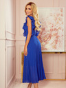 numoco Plissee-Kleid mit Rüschen und Ausschnitt - Blau Numoco EMILY