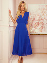 numoco Plissee-Kleid mit Rüschen und Ausschnitt - Blau Numoco EMILY