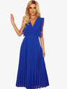 numoco Plissee-Kleid mit Rüschen und Ausschnitt - Blau Numoco EMILY