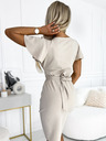 numoco Kleid mit weitem Ausschnitt – beige Numoco NINA