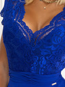 numoco Chiffonkleid mit Spitzenausschnitt - blau Numoco LINDA