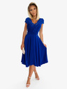 numoco Chiffonkleid mit Spitzenausschnitt - blau Numoco LINDA