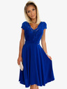 numoco Chiffonkleid mit Spitzenausschnitt - blau Numoco LINDA