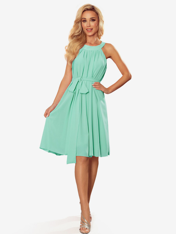 numoco Chiffonkleid mit Bindeband - Mint Numoco ALIZEE