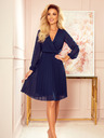 numoco Langärmeliges Kleid mit plissiertem Knopfausschnitt - navy Numoco ISABELLE