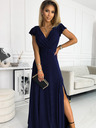 numoco Langes Glitzerkleid mit Ausschnitt - dunkelblau Numoco CRYSTAL