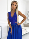numoco Langes Kleid mit Spitzenausschnitt - blau Numoco LEA