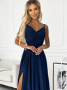 numoco Elegantes trägerloses Maxikleid - dunkelblau mit Glitzer Numoco CHIARA
