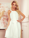 numoco Chiffonkleid mit Krawatte - ECRU Numoco ALIZEE