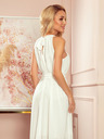 numoco Chiffonkleid mit Krawatte - ECRU Numoco ALIZEE