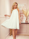 numoco Chiffonkleid mit Krawatte - ECRU Numoco ALIZEE