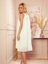 numoco Chiffonkleid mit Krawatte - ECRU Numoco ALIZEE