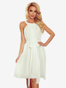 numoco Chiffonkleid mit Krawatte - ECRU Numoco ALIZEE
