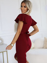 numoco Numoco NINA Elegantes Kleid mit Bleistiftausschnitt - Burgunderrot