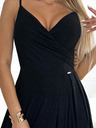 numoco Elegantes trägerloses Maxikleid - schwarz mit Glitzer Numoco CHIARA