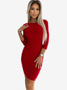 numoco Klassisches Kleid mit Rückenausschnitt - rot mit Glitzer Numoco ELEONORA