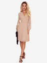 numoco Plissee-Kleid mit Ausschnitt und langen Ärmeln - Beige Numoco ISABELLE