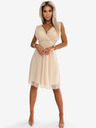 numoco Elegantes Tüllkleid mit Dekolletee und Schleife - beige Numoco CELESTINA