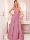 numoco Langes Kleid mit Ausschnitt und Schleife - puderrosa mit Glitzer Numoco JUSTINE