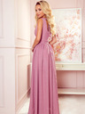numoco Langes Kleid mit Ausschnitt und Schleife - puderrosa mit Glitzer Numoco JUSTINE