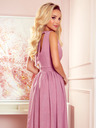 numoco Langes Kleid mit Ausschnitt und Schleife - puderrosa mit Glitzer Numoco JUSTINE