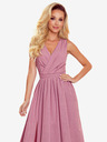 numoco Langes Kleid mit Ausschnitt und Schleife - puderrosa mit Glitzer Numoco JUSTINE