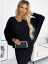 numoco Batwing-Kleid - schwarz mit Glitzer Numoco
