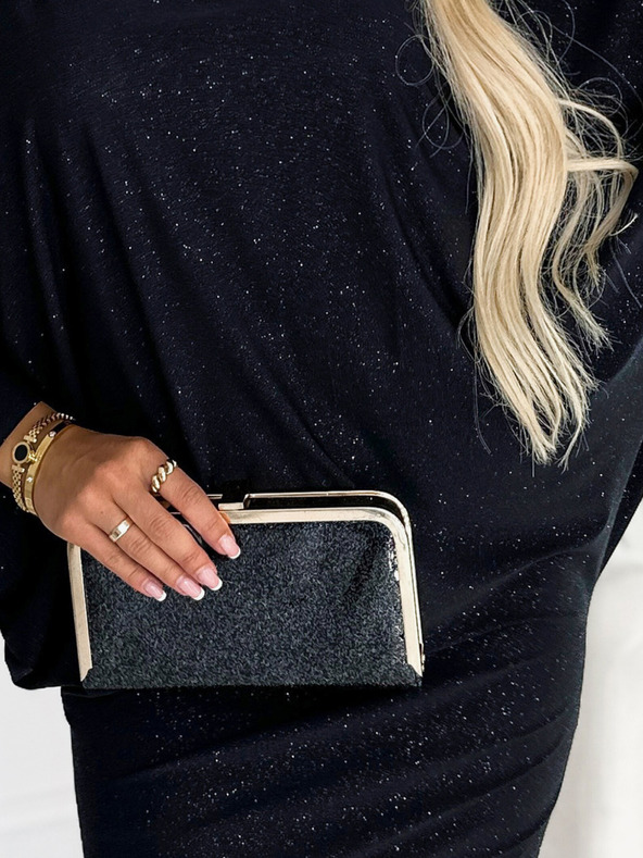 numoco Batwing-Kleid - schwarz mit Glitzer Numoco