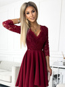 numoco Kleid mit längerem Rücken und Ausschnitt - burgunderrot Numoco NICOLLE