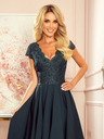 numoco Exklusives Kleid mit Spitze - grün Numoco PATRICIA