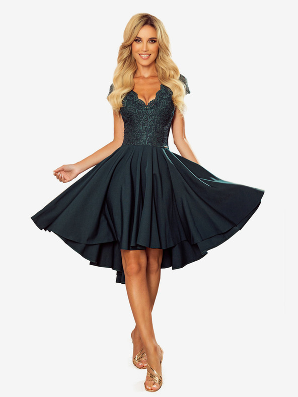 numoco Exklusives Kleid mit Spitze - grün Numoco PATRICIA