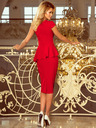 numoco Elegantes Midikleid mit Rüschen - rot Numoco