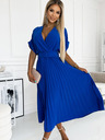 numoco Plissiertes Midikleid mit breitem Bund - blau Numoco FELICIA