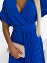 numoco Plissiertes Midikleid mit breitem Bund - blau Numoco FELICIA