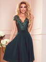 numoco Chiffonkleid mit Spitzenausschnitt - grün Numoco LINDA