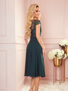 numoco Chiffonkleid mit Spitzenausschnitt - grün Numoco LINDA