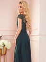numoco Chiffonkleid mit Spitzenausschnitt - grün Numoco LINDA