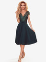 numoco Chiffonkleid mit Spitzenausschnitt - grün Numoco LINDA