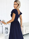 numoco Kleid mit Sweetheart-Ausschnitt und kurzen Ärmeln - dunkelblau Numoco MATILDE