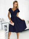 numoco Kleid mit Sweetheart-Ausschnitt und kurzen Ärmeln - dunkelblau Numoco MATILDE