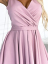 numoco Kleid mit längerem Rücken, Ausschnitt und Gürtel - schmutziges Pink Numoco MAYA